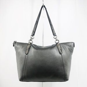 Coach Ava Distressed Metallic Leather Exotic Tote